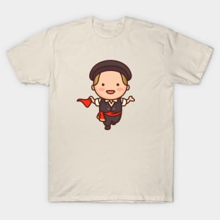 Cute Italian Tarantella Folk Dancer Character T-Shirt